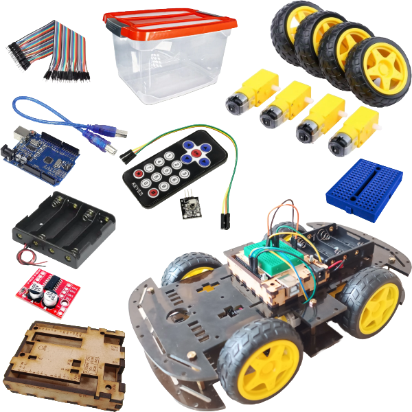 Kit Carro Robotico Robot Negro Mando Distancia Arduino Uno Robótica