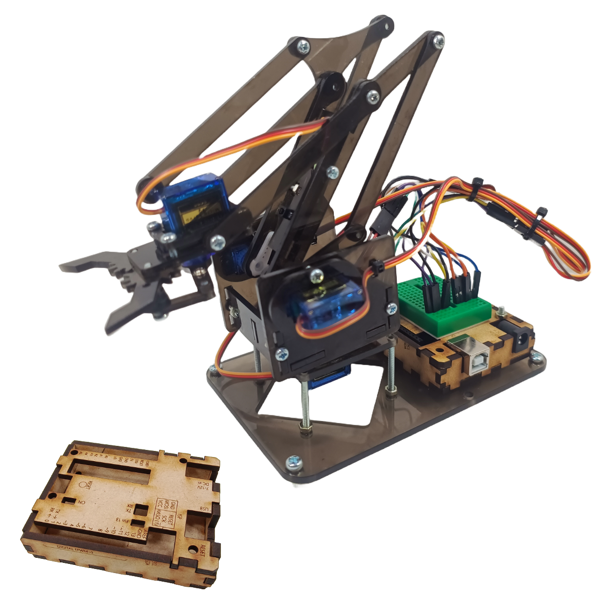 Chasis Brazo Robotico Mearm Sin Servomotores – Negro