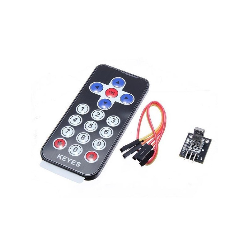 CONTROL REMOTO INFRARROJO CON RECEPTOR HX1838 – 38 KHz