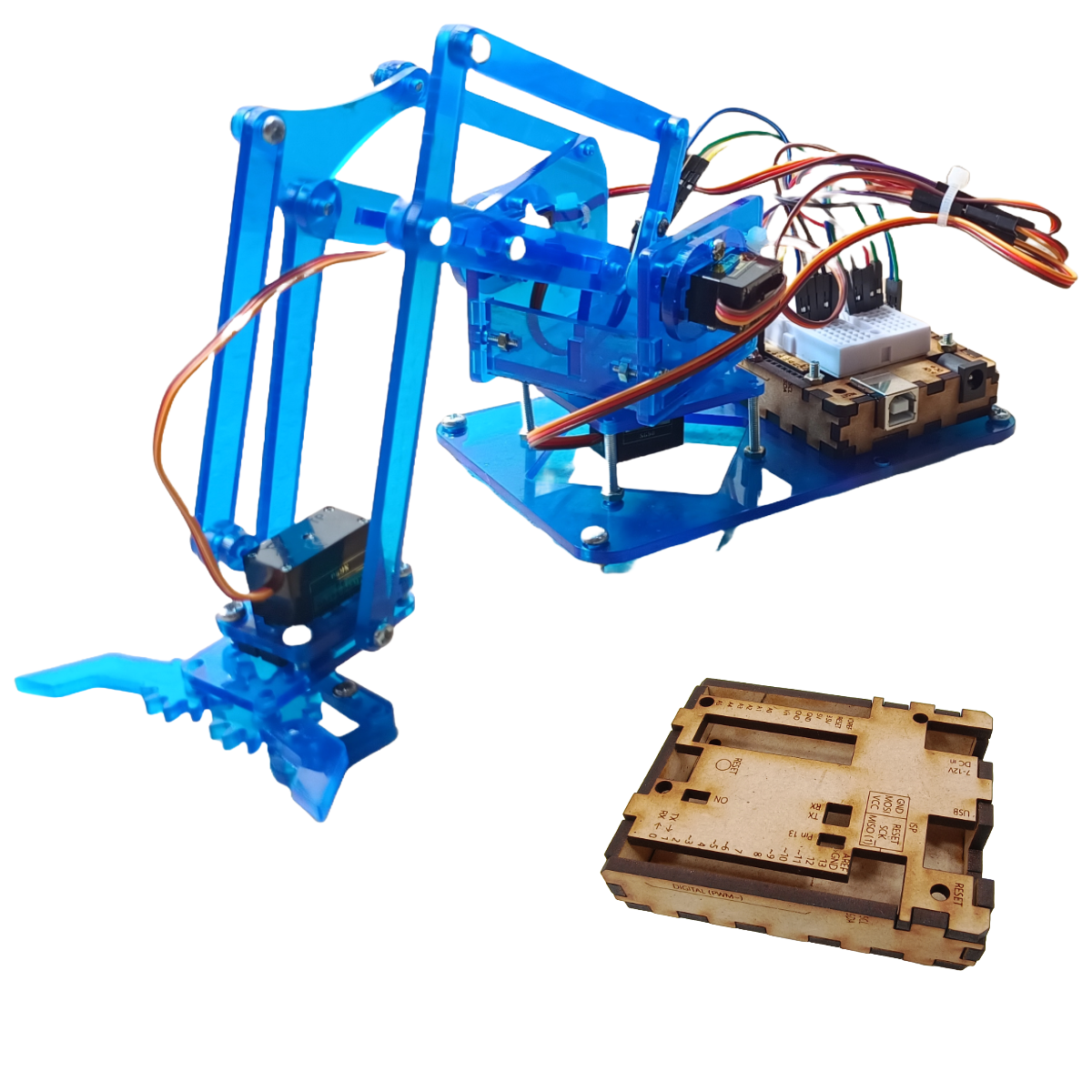 Chasis Brazo Robotico Mearm Sin Servomotores – Azul