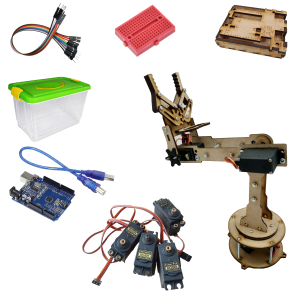 Brazo Robotico Vexel 4s Kit Control Pc + Arduino Edicion Madera
