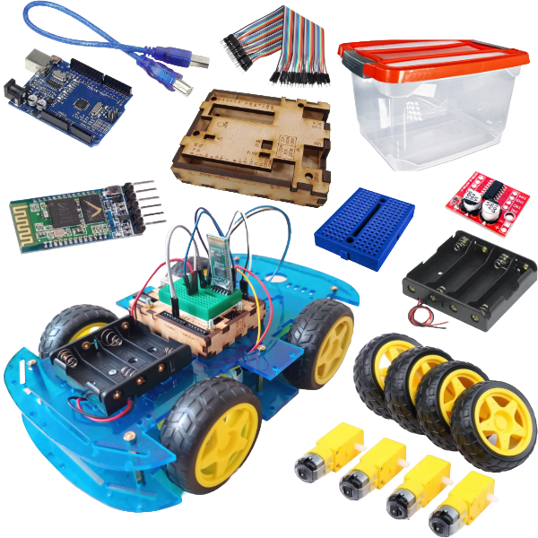 Carro Robotico Turbobot Azul Kit Control Bluetooth Arduino Uno