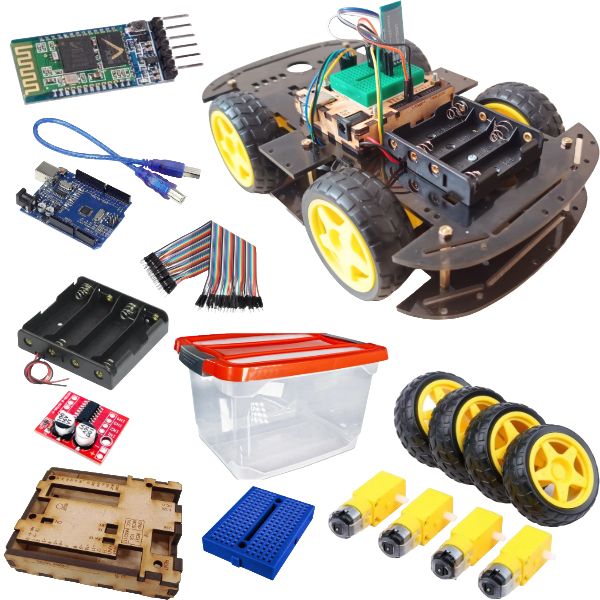 Carro Robotico Turbobot Negro Kit Control Bluetooth Arduino Uno