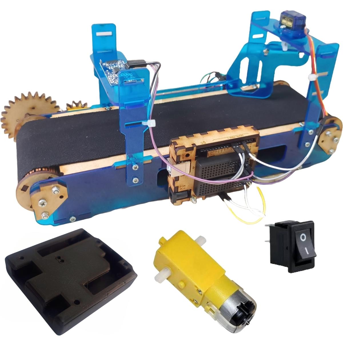 Mini Banda Transportadora Educativa Didactica Azul Soportes