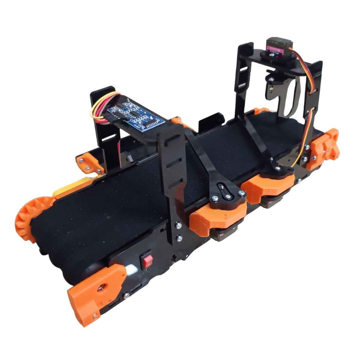 Mini Banda Transportadora Educativa Didactica Negro Soportes Superiores Rodana