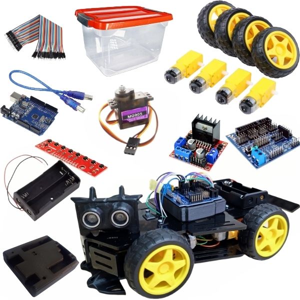 Kit Seguidor De Linea Evasor Obstaculos Carro Robot Movil