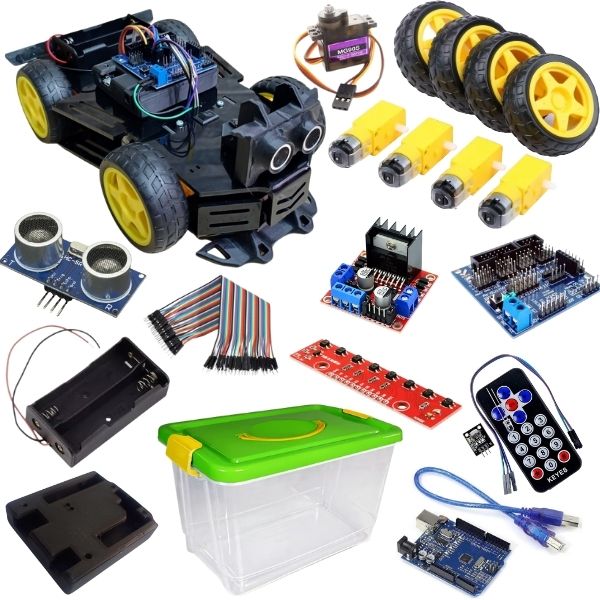 Carro Robotico Robot Kit Negro + Mando Distancia Arduino Uno