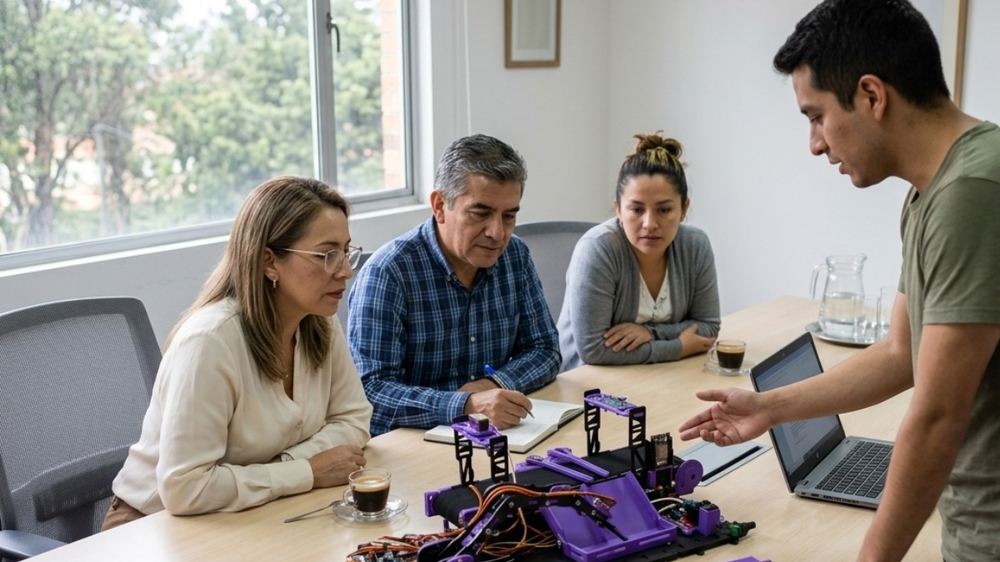 Docentes en una sesión de formación con los equipos.